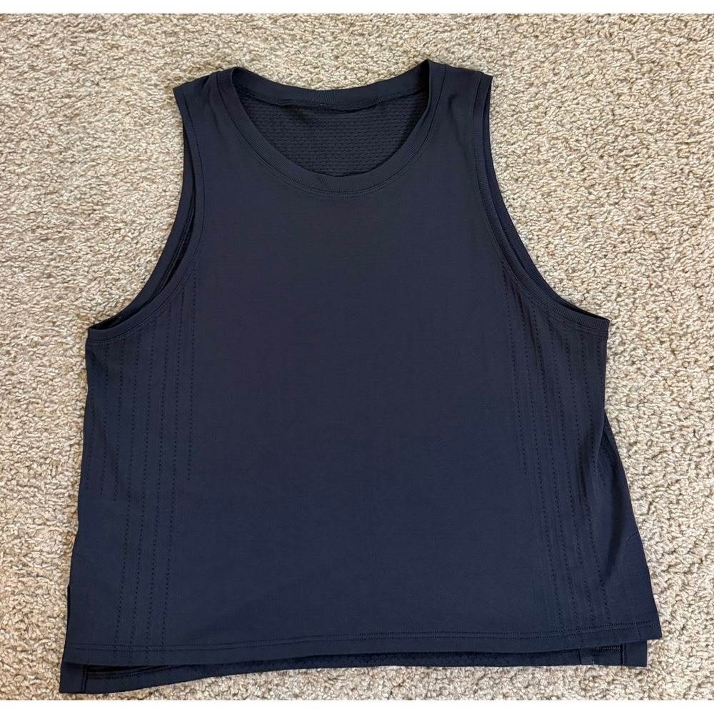 Lululemon Train to Be Tank Top Black Seamless Mesh Ventilated Athletic Crop